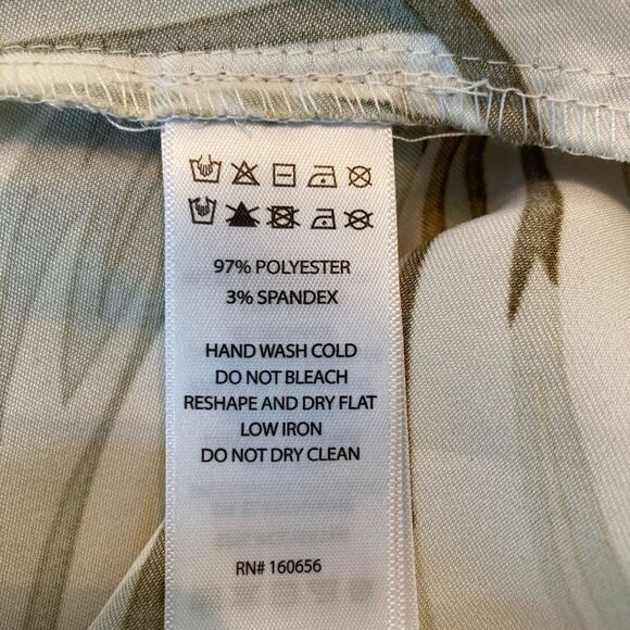 Rachel Zoe glamorous back tie neck bow cream w/green plants - Picture 7 of 7